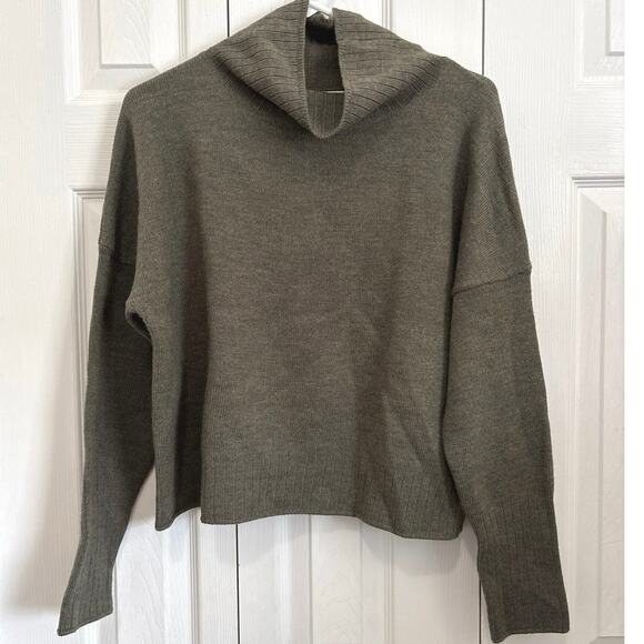 Rachel Zoe Olive Green 100% Extra-fine Merino Wool Soft Cozy Sweater XL - Picture 1 of 6
